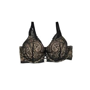 Aerie real power push up bra 40d nude black overlay lace sexy padded